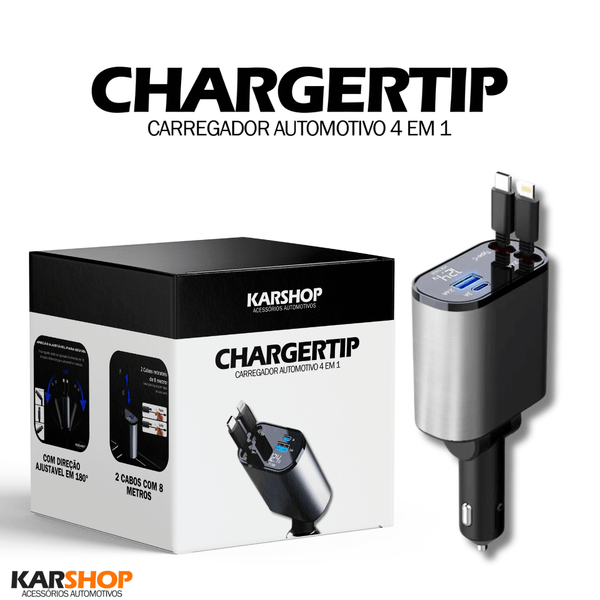 Carregador Ultra 4 em 1 Automotivo - ChargerTip®️ + [BRINDE EXCLUSIVO]