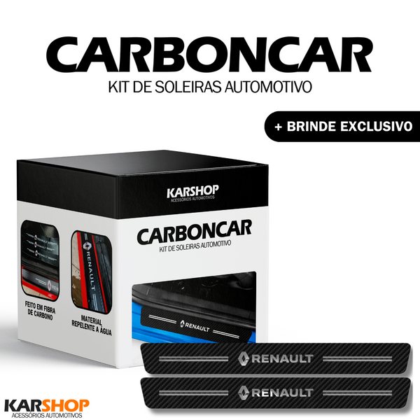 Kit 4 Peças de Protetor de SoleiraS CarbonCar - Universal - Fibra de Carbono (BRINDE EXCLUSIVO🔥)