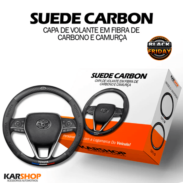 Suede Carbon - Capa de Volante em Fibra de Carbono e Camurça (ESQUENTA BLACK FRIDAY🔥)