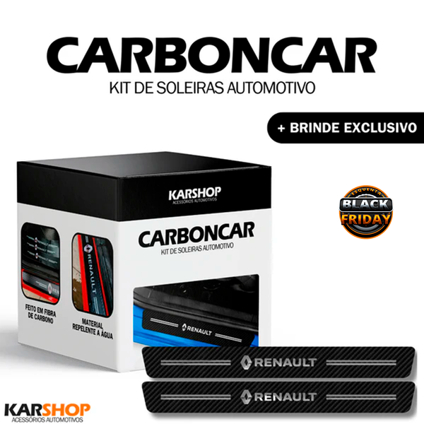 Kit 4 Peças de Protetor de SoleiraS CarbonCar - Universal - Fibra de Carbono (ESQUENTA BLACK FRIDAY🔥)